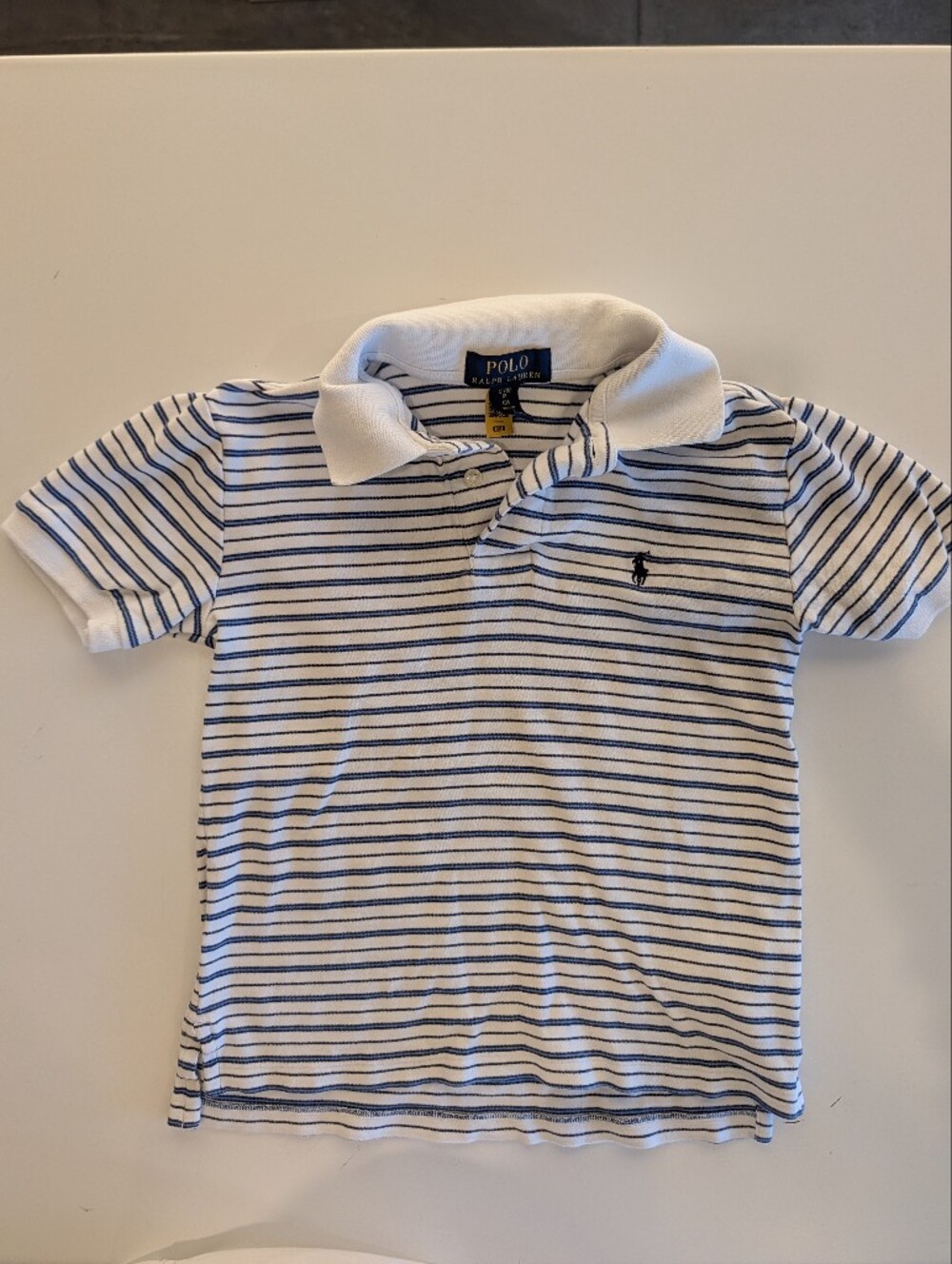 Polo Ralph Lauren Boys Striped Shirt Size 8 Blue & White EUC